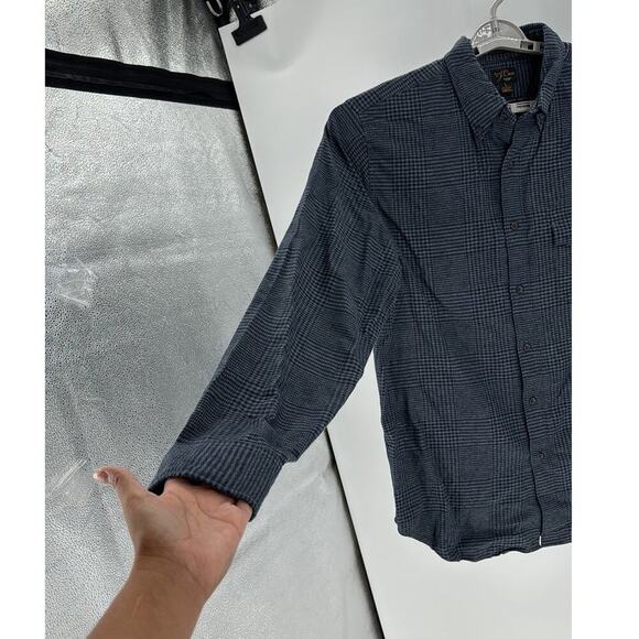 J.Crew Men's button down Cotton Cashmere Flannel Navy Gray Plaid Size L warm - Picture 5 of 7